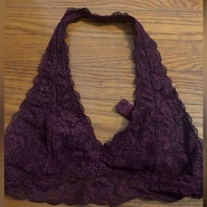 Maroon hollister bralette halter top size small